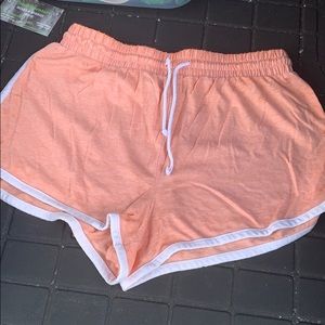 Orange track shorts